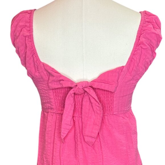 Old Navy Womens Size XS Sleeveless Tiered Maxi Dress Pink Trance Bow Back Summer - Picture 10 of 13